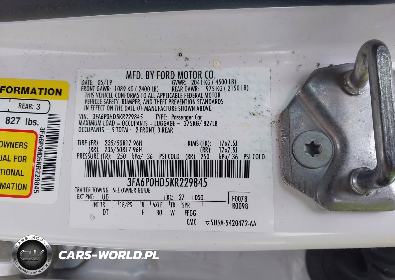2019 Ford Fusion Se VIN:3FA6P0HD5KR229845 - 9