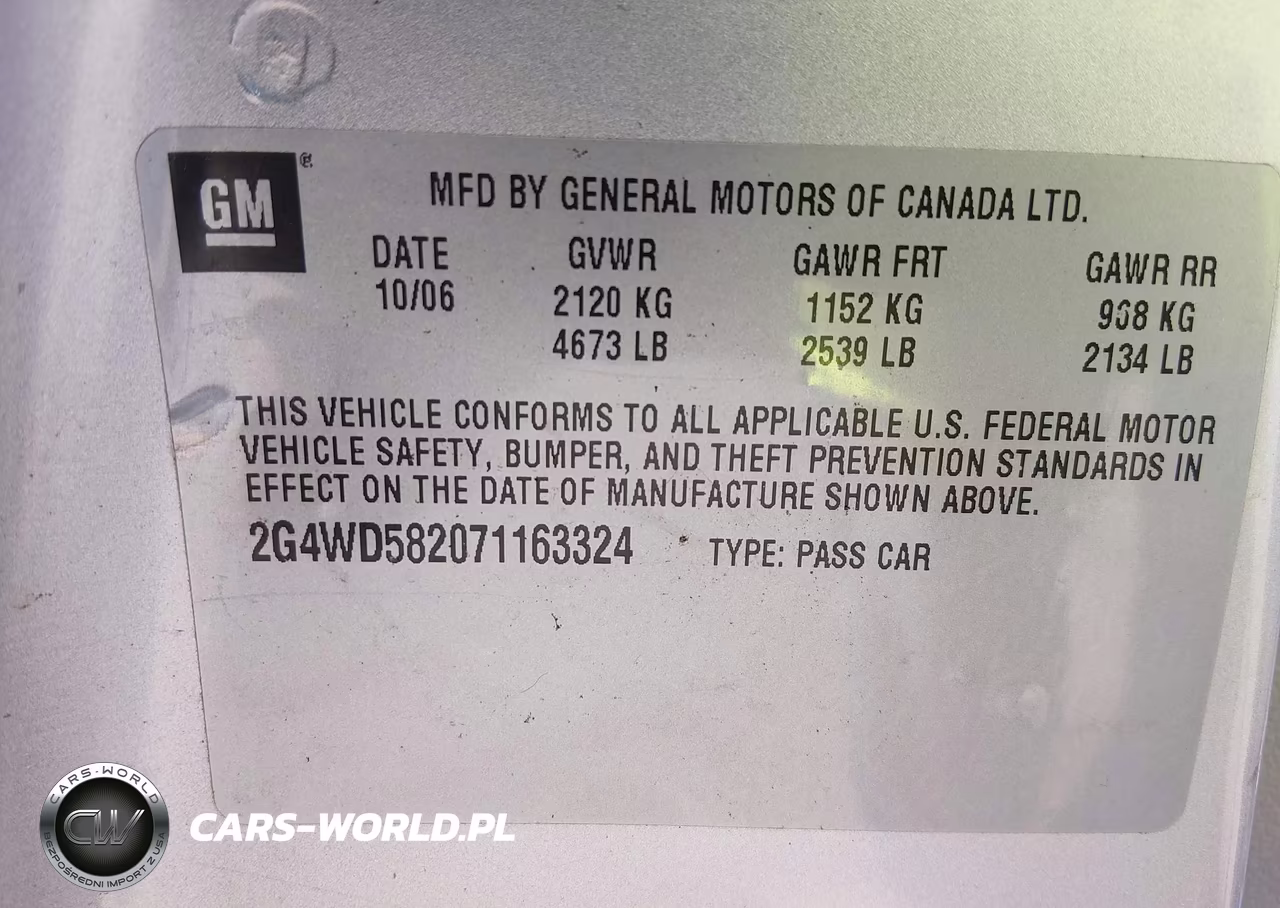 2007 Buick Lacrosse Cxl VIN:2G4WD582071163324 - 9