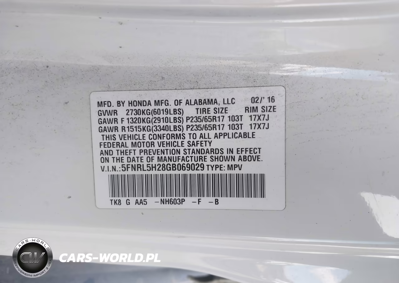 2016 Honda Odyssey Lx VIN:5FNRL5H28GB069029 - 9