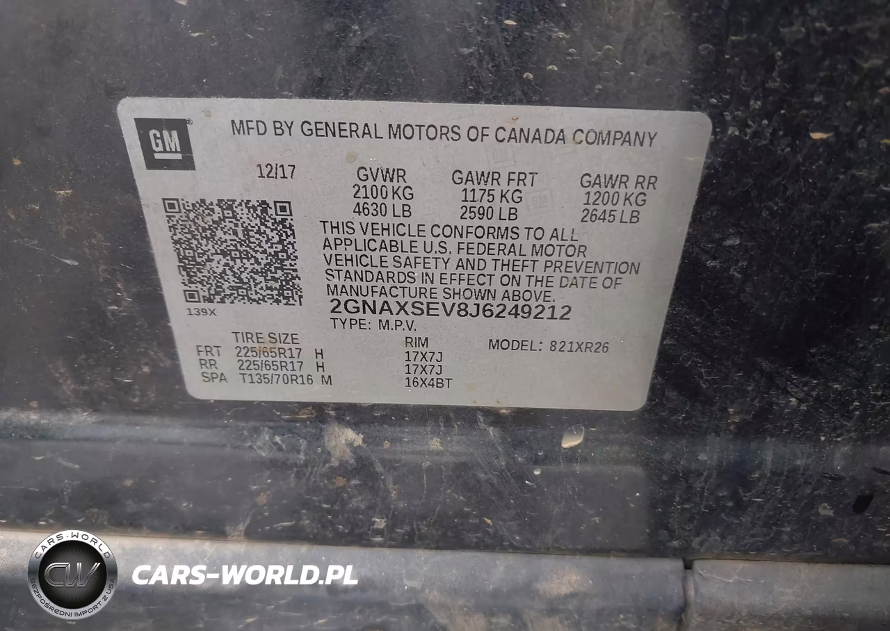 2018 Chevrolet Equinox Lt VIN:2GNAXSEV8J6249212 - 9