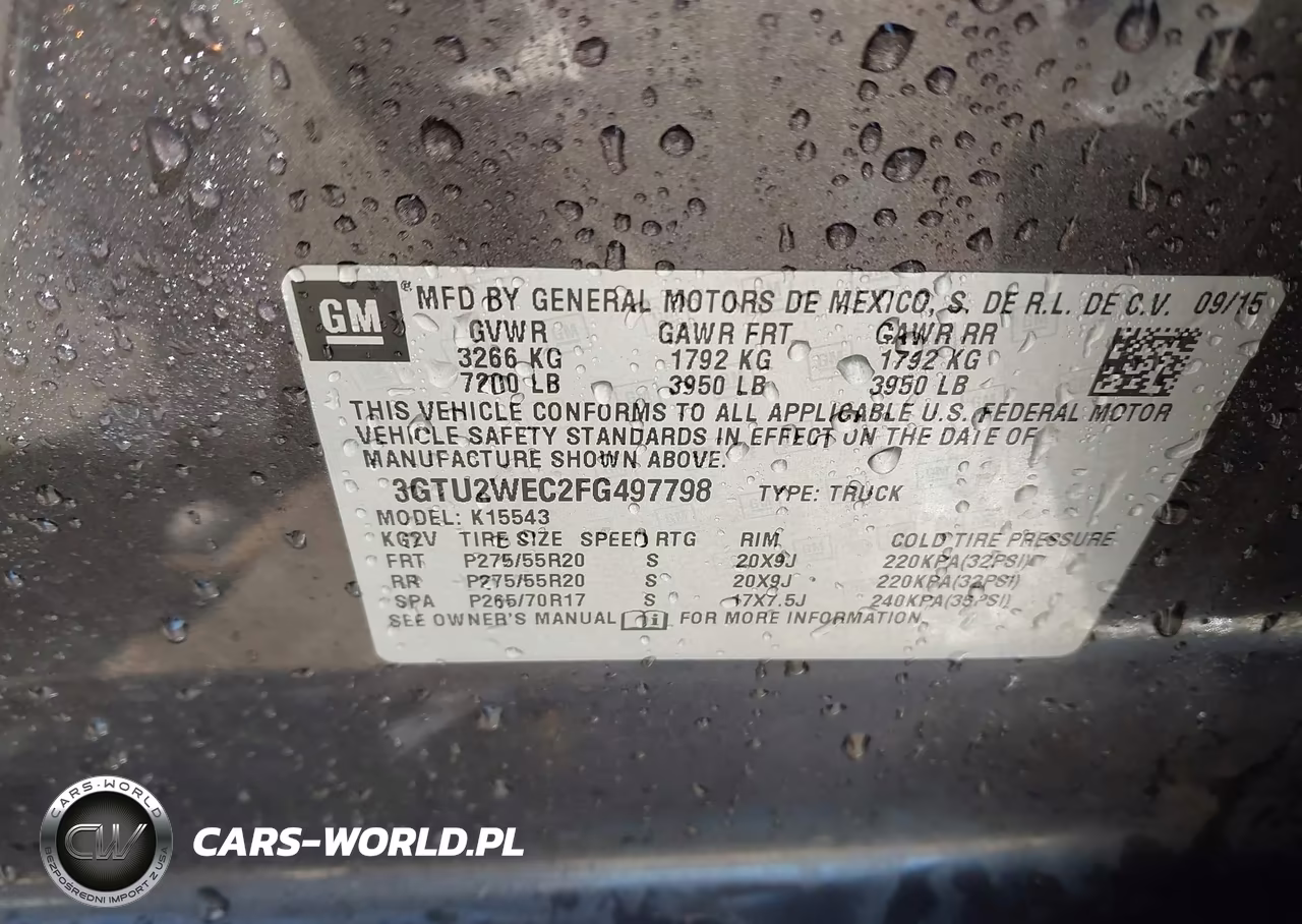2015 GMC Sierra 1500 Denali VIN:3GTU2WEC2FG497798 - 9