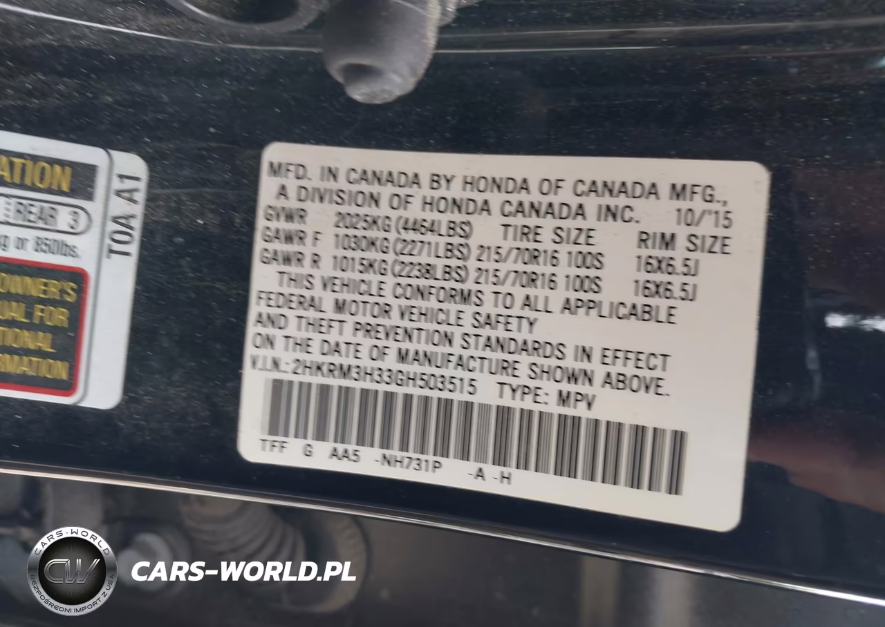 2016 Honda Cr-V Lx VIN:2HKRM3H33GH503515 - 9