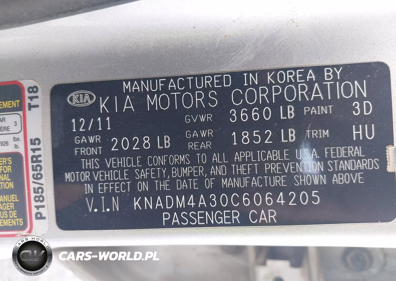 2012 Kia Rio Lx VIN:KNADM4A30C6064205 - 9