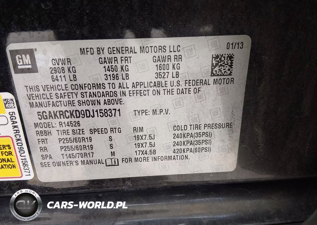 2013 Buick Enclave Leather VIN:5GAKRCKD9DJ158371 - 9