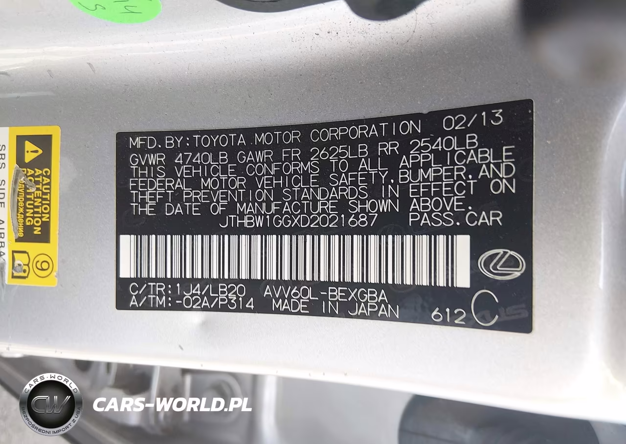 2013 Lexus Es 300H VIN:JTHBW1GGXD2021687 - 9