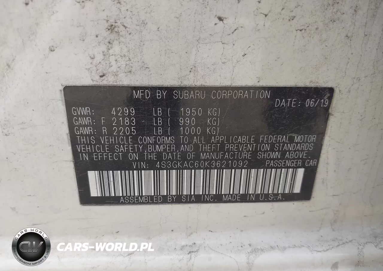 2019 Subaru Impreza 2.0I Premium VIN:4S3GKAC60K3621092 - 9