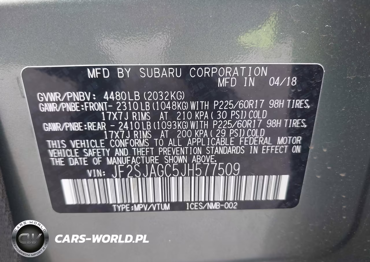2018 Subaru Forester 2.5I Premium VIN:JF2SJAGC5JH577509 - 9