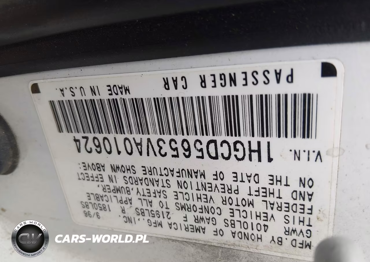 1997 Honda Accord Ex VIN:1HGCD5653VA010624 - 9