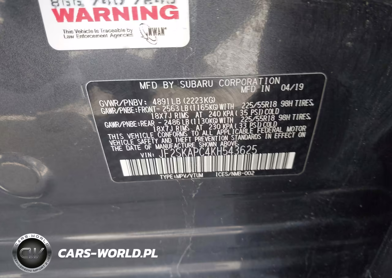 2019 Subaru Forester Sport VIN:JF2SKAPC4KH543625 - 9