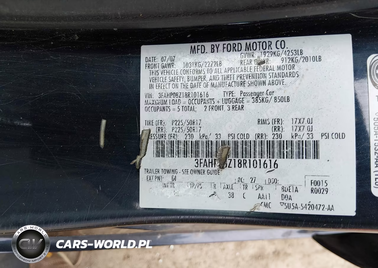 2008 Ford Fusion Sel VIN:3FAHP08Z18R101616 - 9