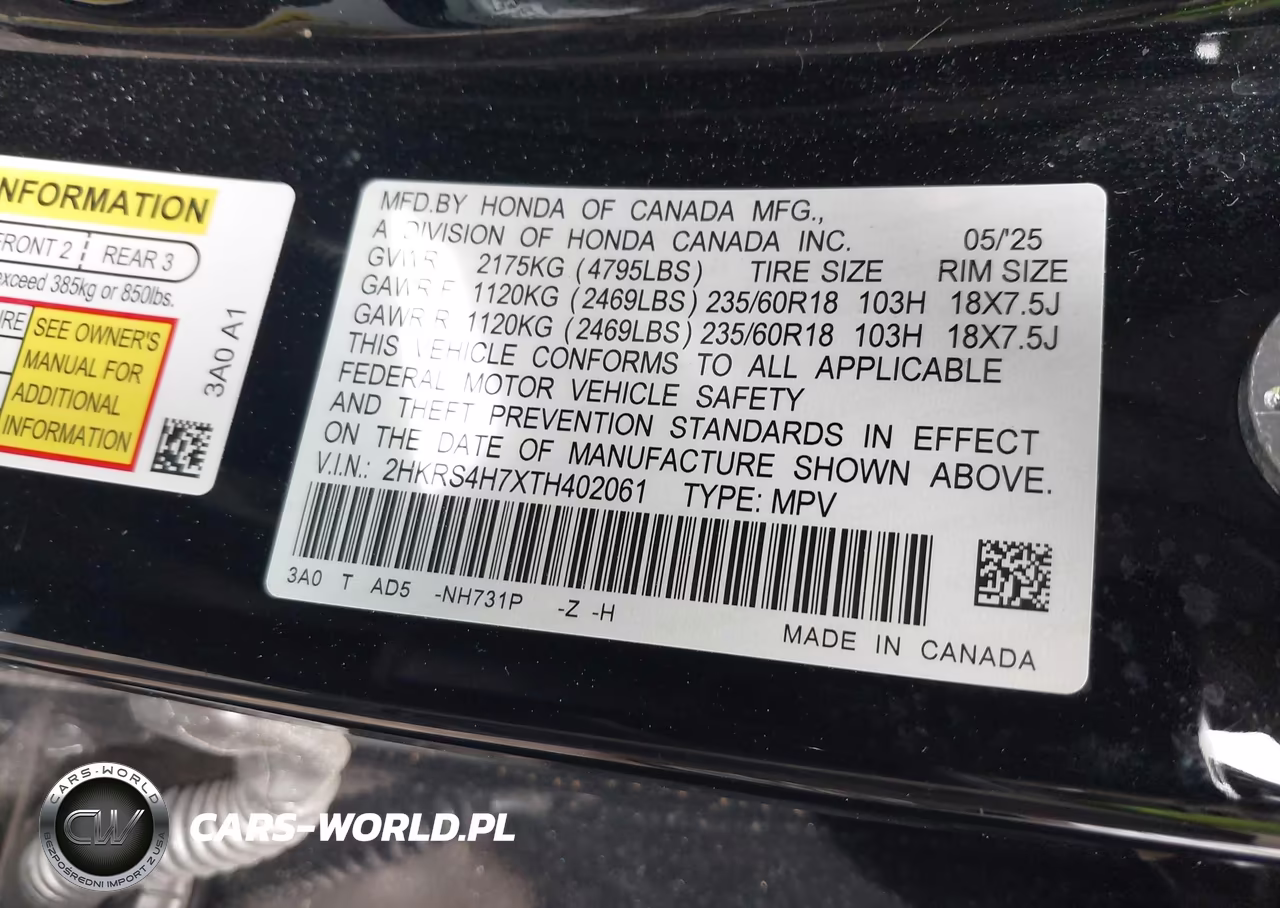 2026 Honda Cr-V Ex-L Awd VIN:2HKRS4H7XTH402061 - 9