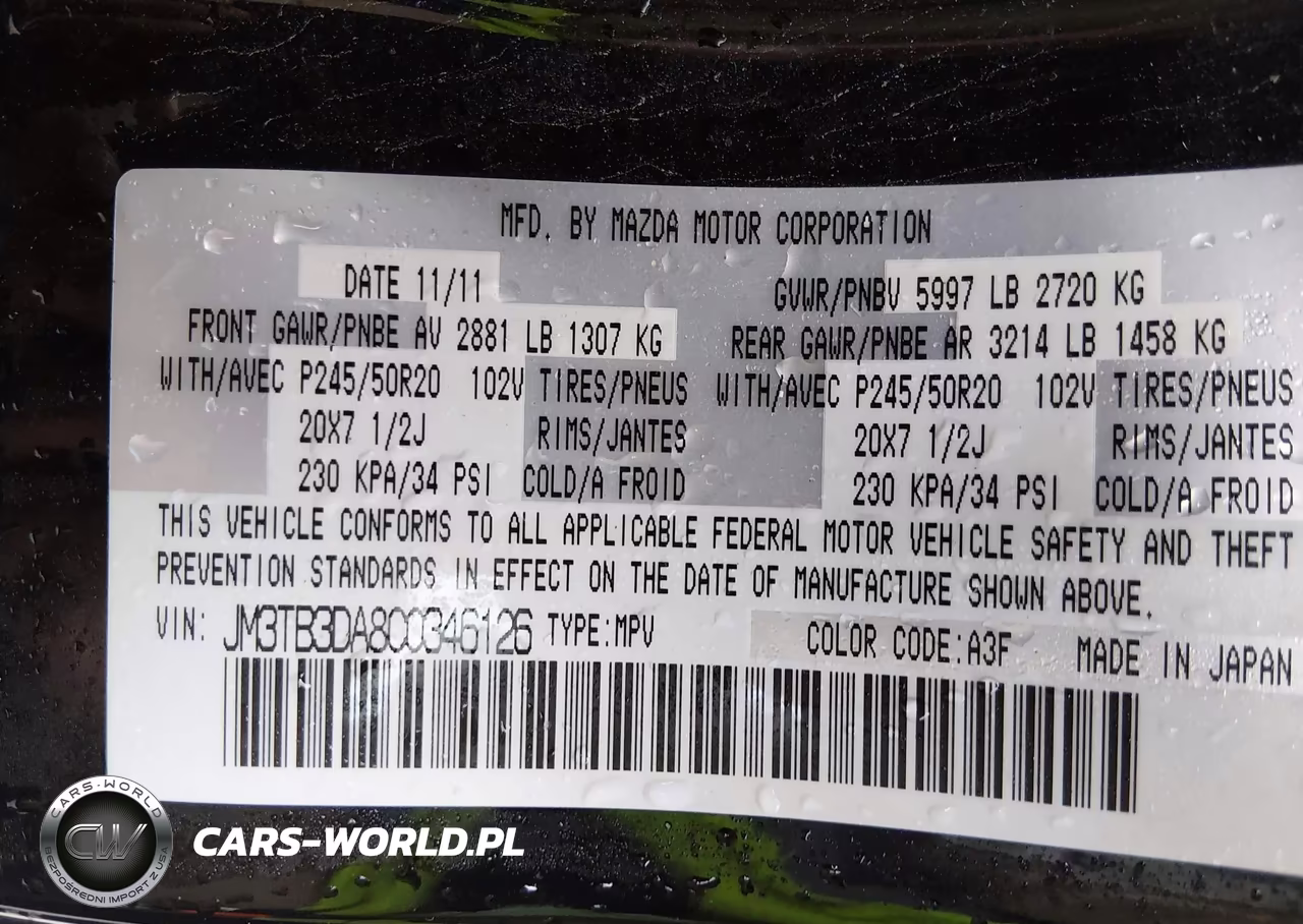 2012 Mazda Cx-9 Grand Touring VIN:JM3TB3DA8C0346126 - 9