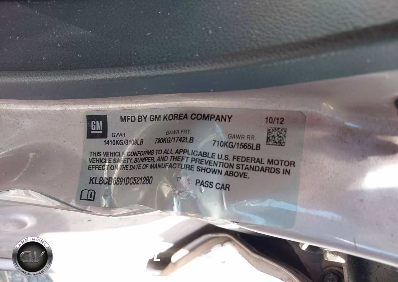 2013 Chevrolet Spark Ls Auto VIN:KL8CB6S91DC521280 - 9