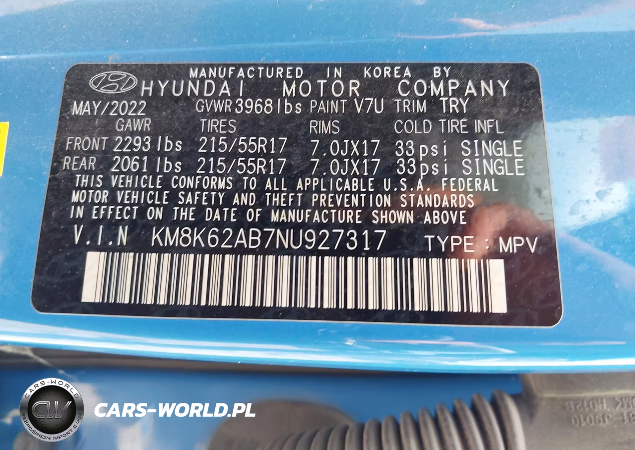 2022 Hyundai Kona Sel VIN:KM8K62AB7NU927317 - 9