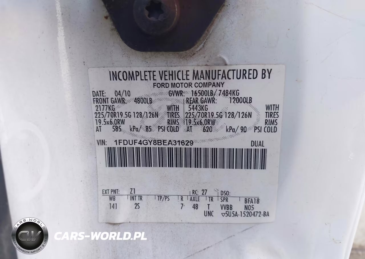 2011 Ford F-450 Chassis Xl VIN:1FDUF4GY8BEA31629 - 8