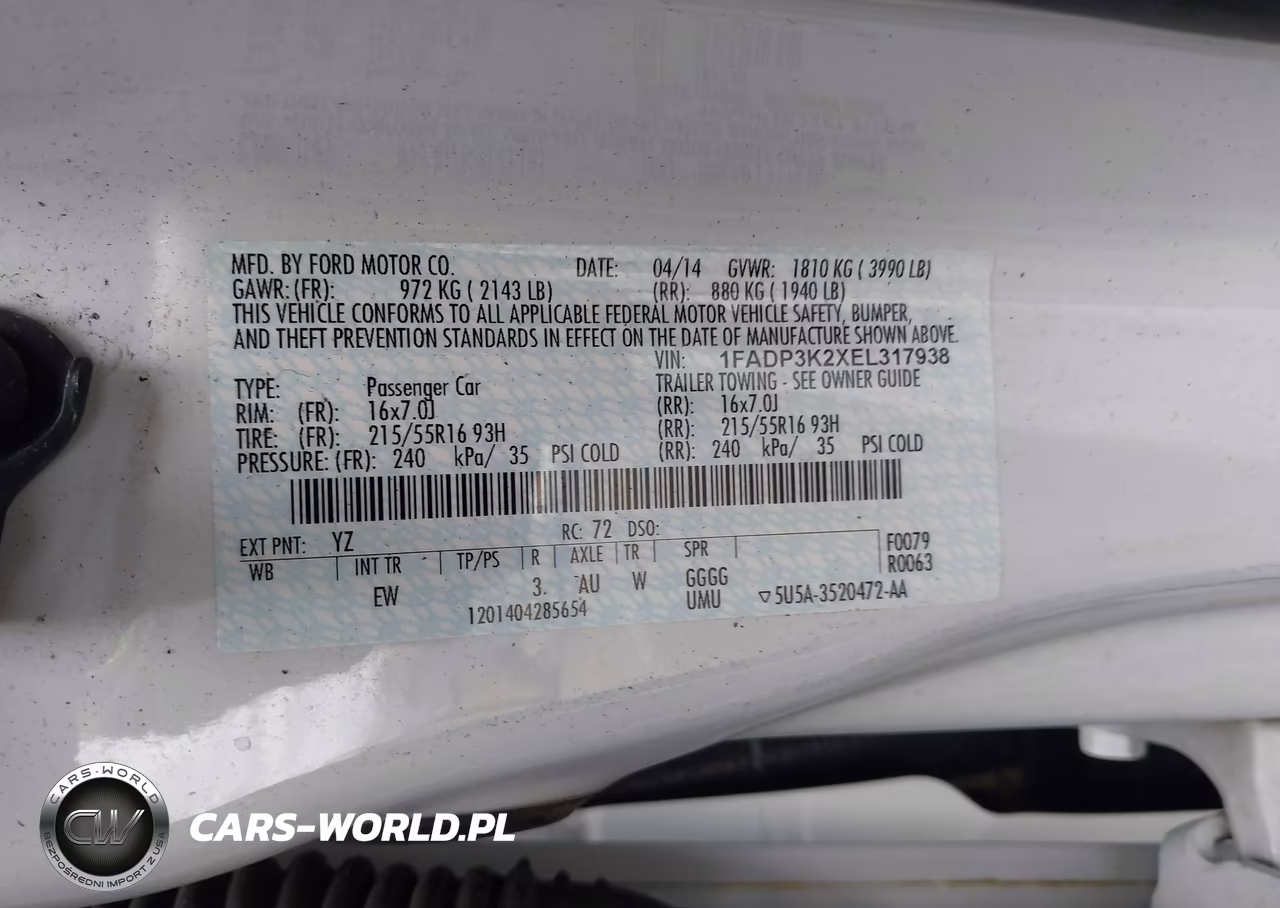 2014 Ford Focus Se VIN:1FADP3K2XEL317938 - 9