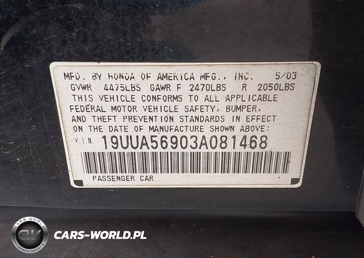 2003 Acura Tl 3.2 Type S VIN:19UUA56903A081468 - 9