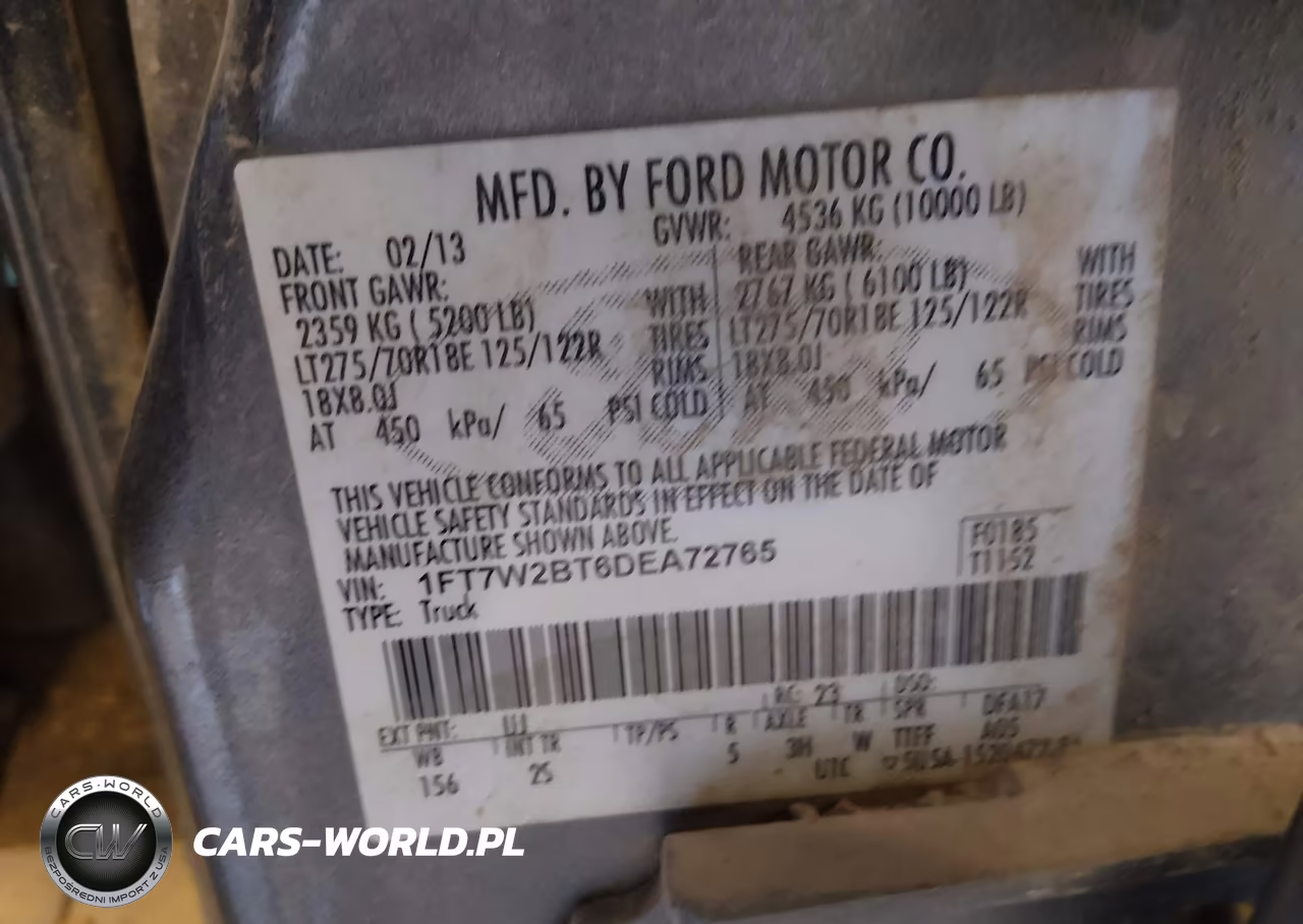 2013 Ford F-250 Xlt VIN:1FT7W2BT6DEA72765 - 9