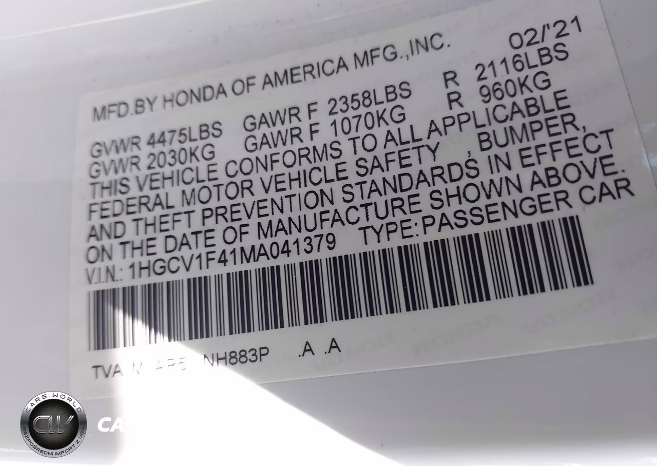 2021 Honda Accord Sport Special Edition VIN:1HGCV1F41MA041379 - 9