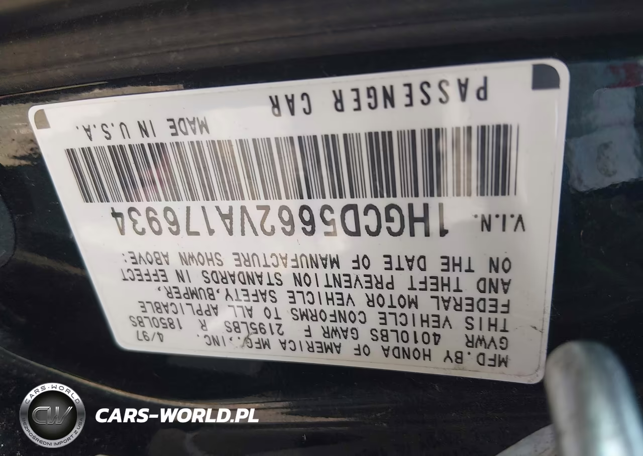 1997 Honda Accord Ex VIN:1HGCD5662VA176934 - 9