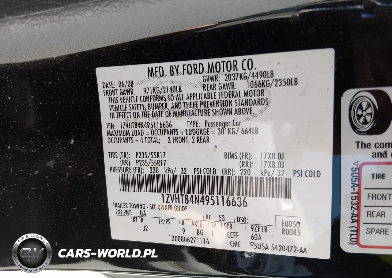 2009 Ford Mustang V6-V6 Premium VIN:1ZVHT84N495116636 - 9