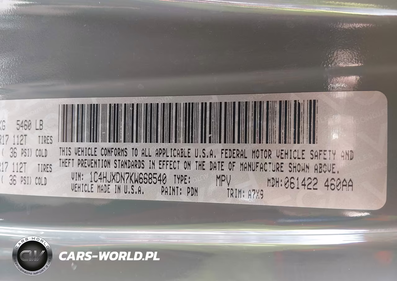 2019 Jeep Wrangler Unlimited Sport S 4X4 VIN:1C4HJXDN7KW668540 - 9