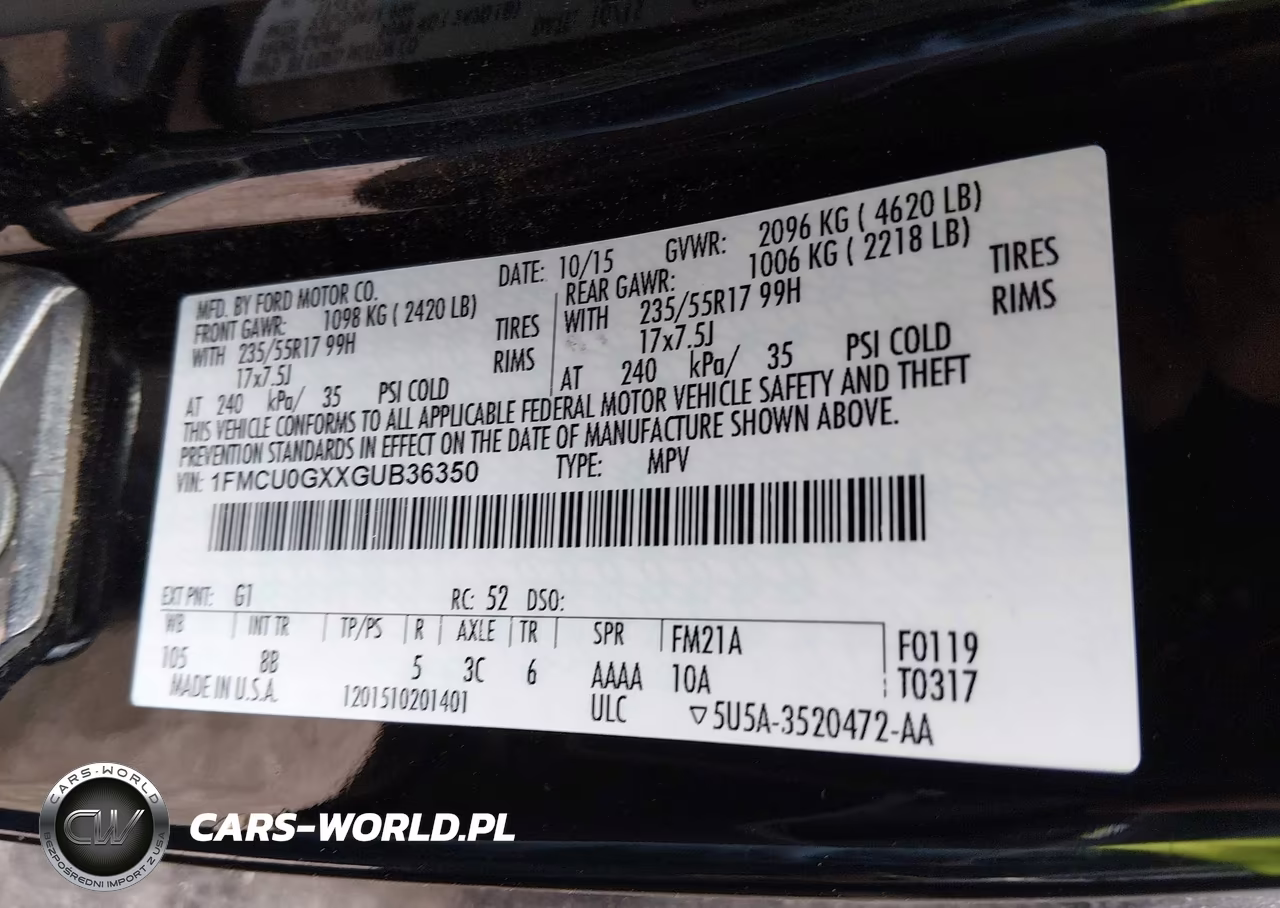 2016 Ford Escape Se VIN:1FMCU0GXXGUB36350 - 9