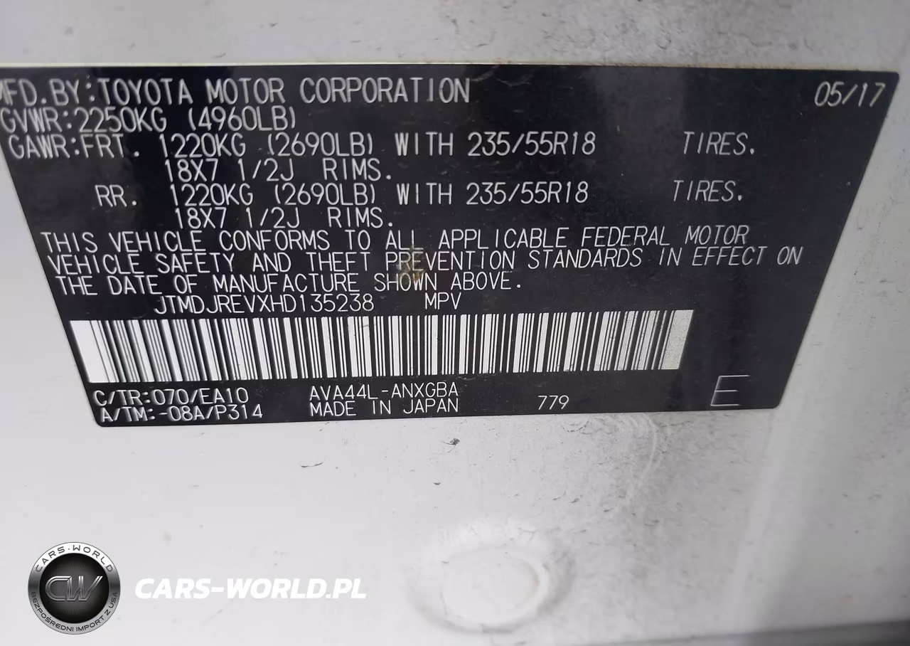 2017 Toyota Rav4 Hybrid Limited VIN:JTMDJREVXHD135238 - 9