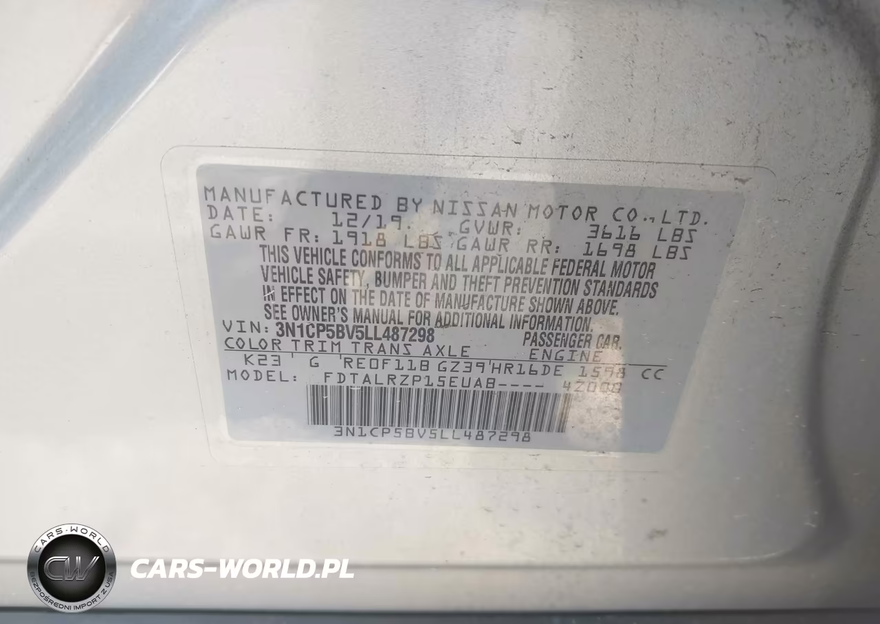 2020 Nissan Kicks S Xtronic Cvt VIN:3N1CP5BV5LL487298 - 9