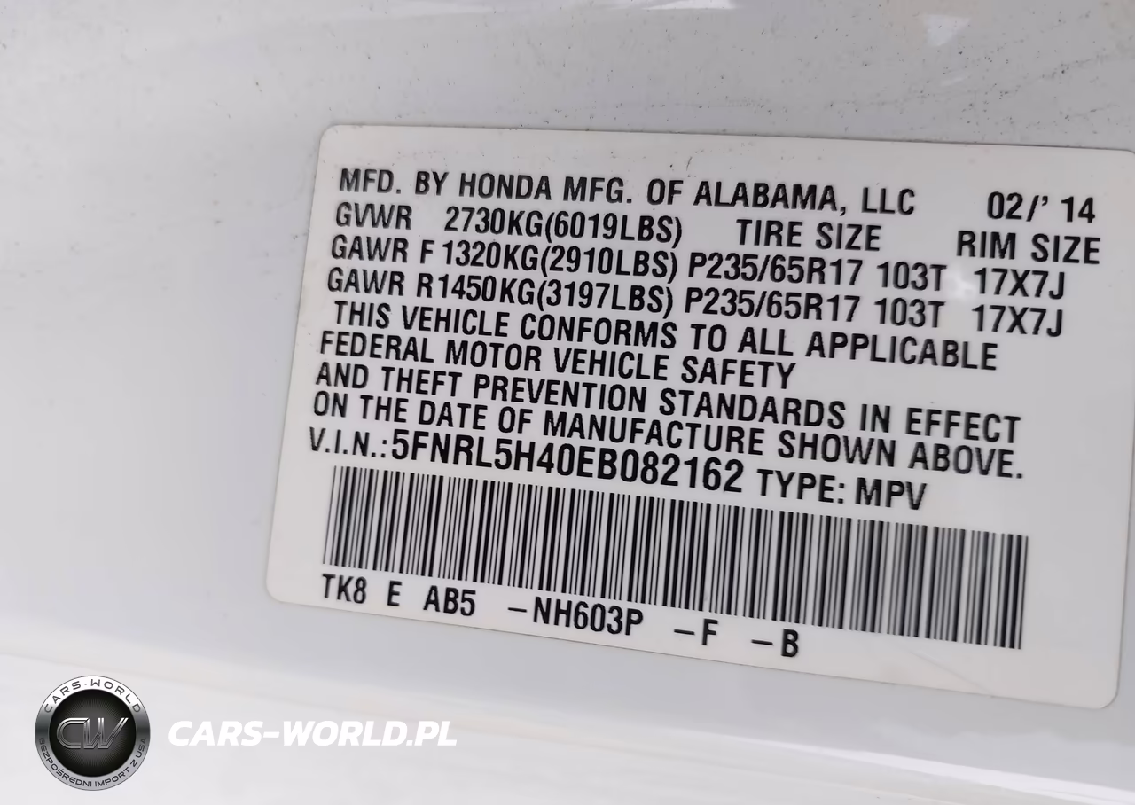 2014 Honda Odyssey Ex VIN:5FNRL5H40EB082162 - 9