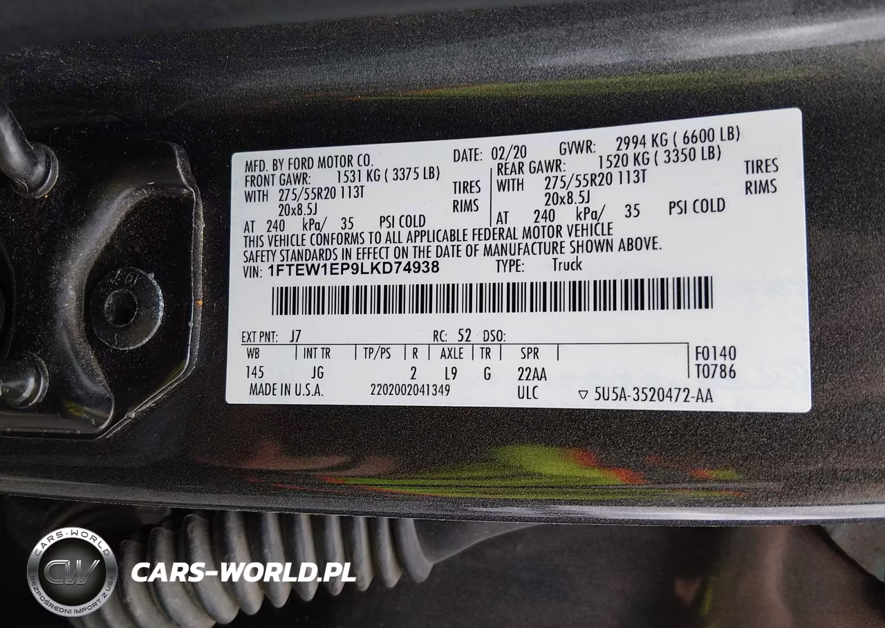 2020 Ford F-150 Xl VIN:1FTEW1EP9LKD74938 - 9