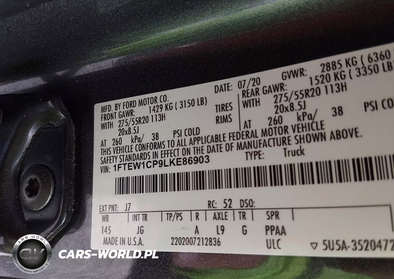 2020 Ford F-150 Xl VIN:1FTEW1CP9LKE86903 - 9