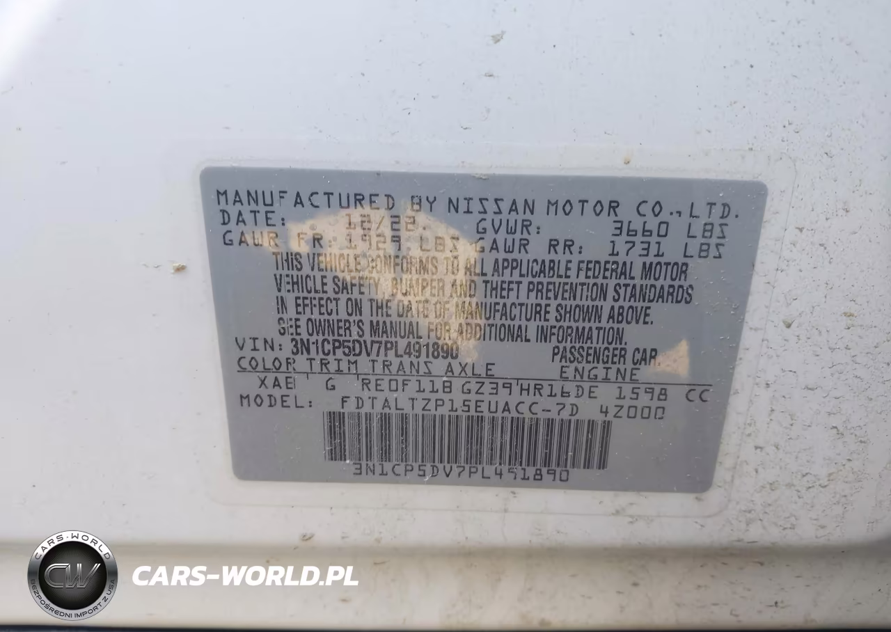 2023 Nissan Kicks Sr Xtronic Cvt VIN:3N1CP5DV7PL491890 - 9