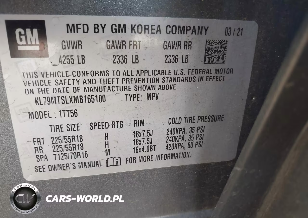 2021 Chevrolet Trailblazer Fwd Rs VIN:KL79MTSLXMB165100 - 9