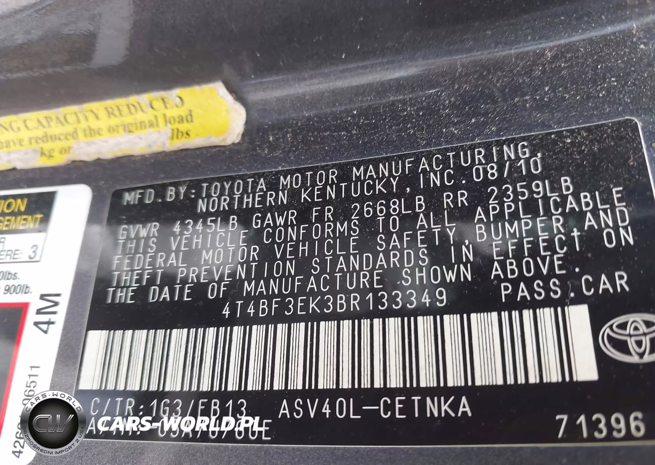 2011 Toyota Camry Le VIN:4T4BF3EK3BR133349 - 9