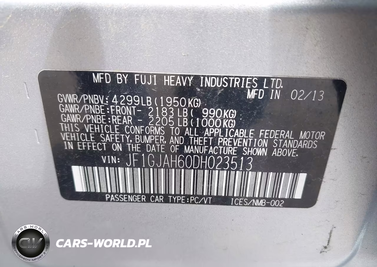 2013 Subaru Impreza 2.0I Limited VIN:JF1GJAH60DH023513 - 9
