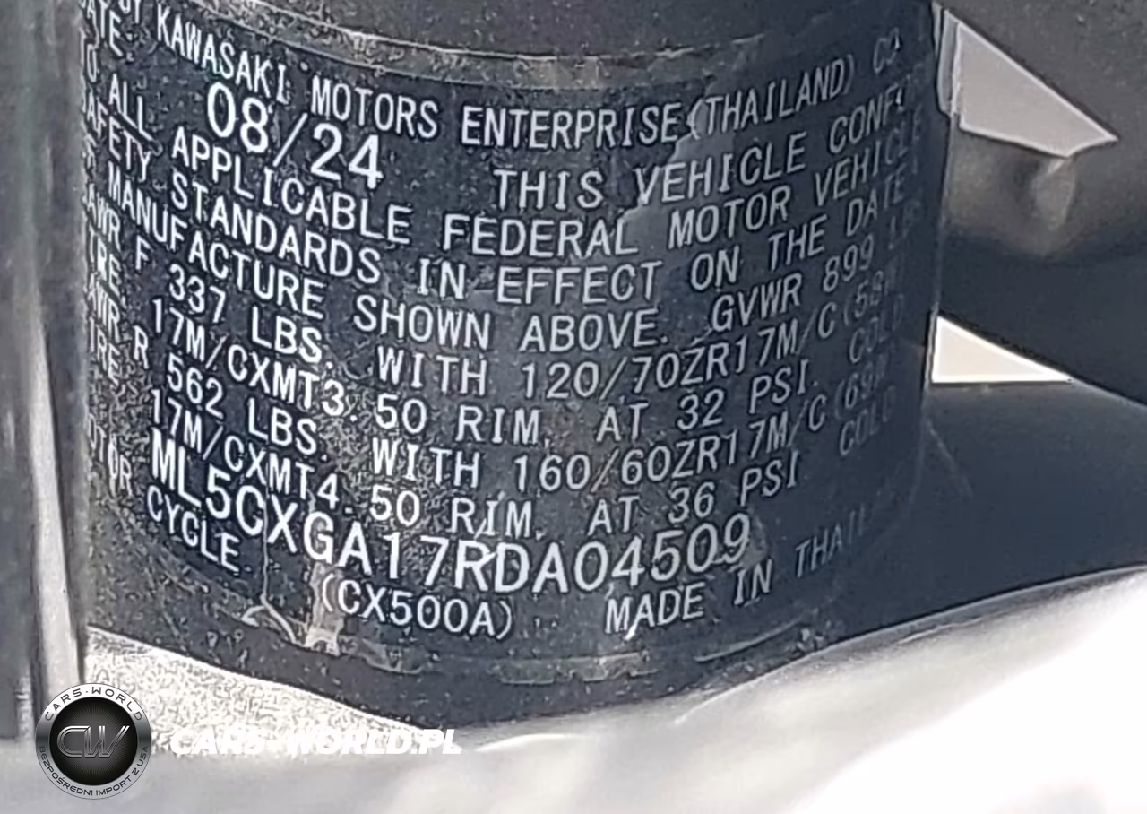2024 Kawasaki Cx500 VIN:ML5CXGA17RDA04509 - 10