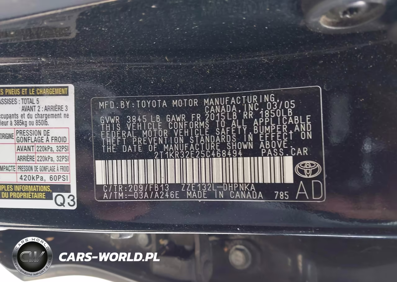 2005 Toyota Matrix Xr VIN:2T1KR32E25C468494 - 9