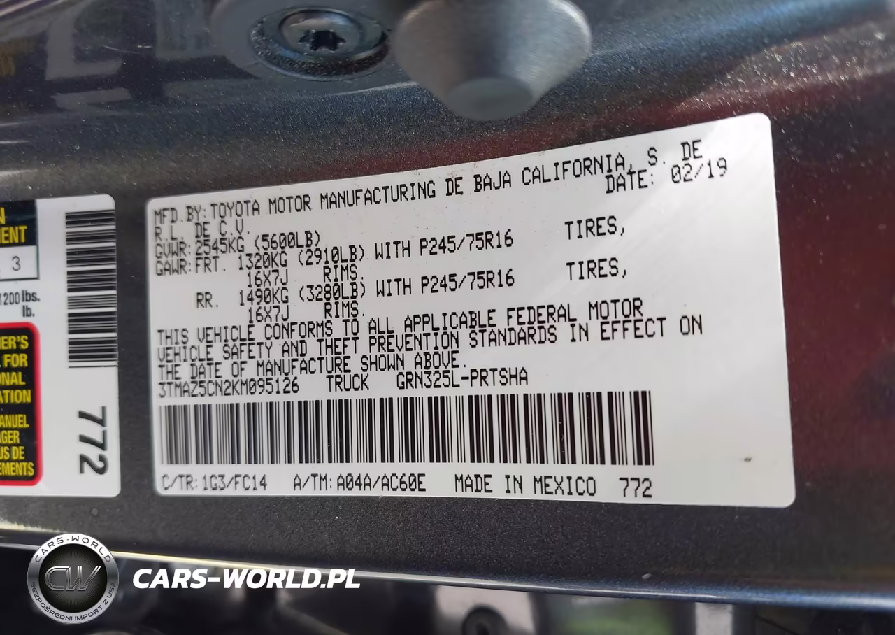 2019 Toyota Tacoma Sr5 V6 VIN:3TMAZ5CN2KM095126 - 9