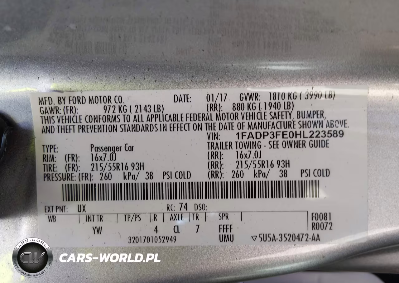2017 Ford Focus Se VIN:1FADP3FE0HL223589 - 9