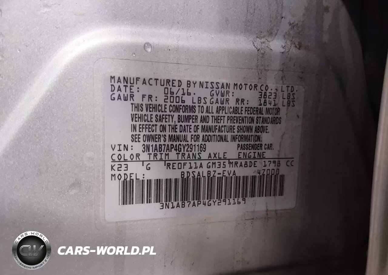 2016 Nissan Sentra Fe+ S-S-Sl-Sr-Sv VIN:3N1AB7AP4GY291169 - 9