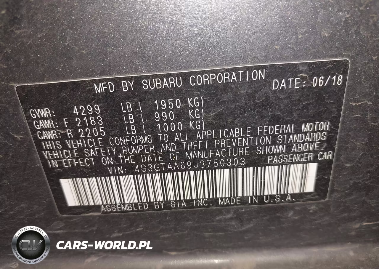 2018 Subaru Impreza 2.0I VIN:4S3GTAA69J3750303 - 9