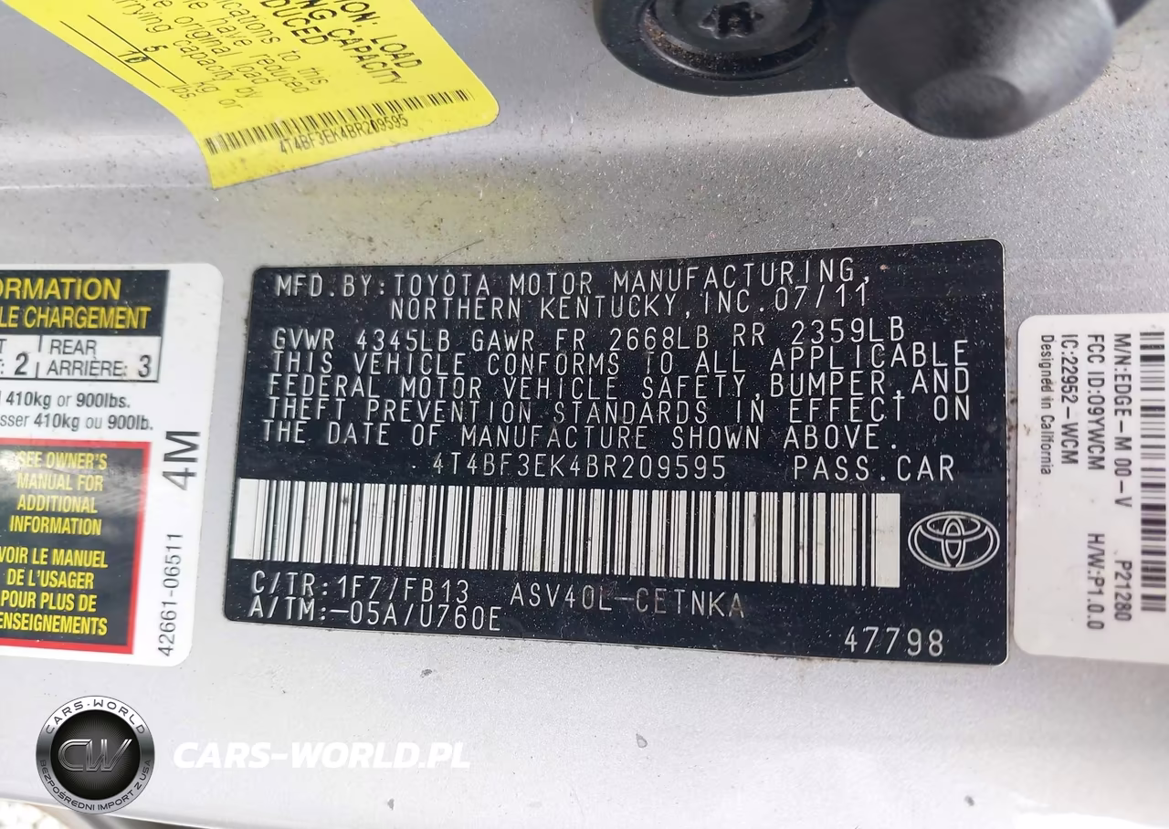 2011 Toyota Camry Le VIN:4T4BF3EK4BR209595 - 9