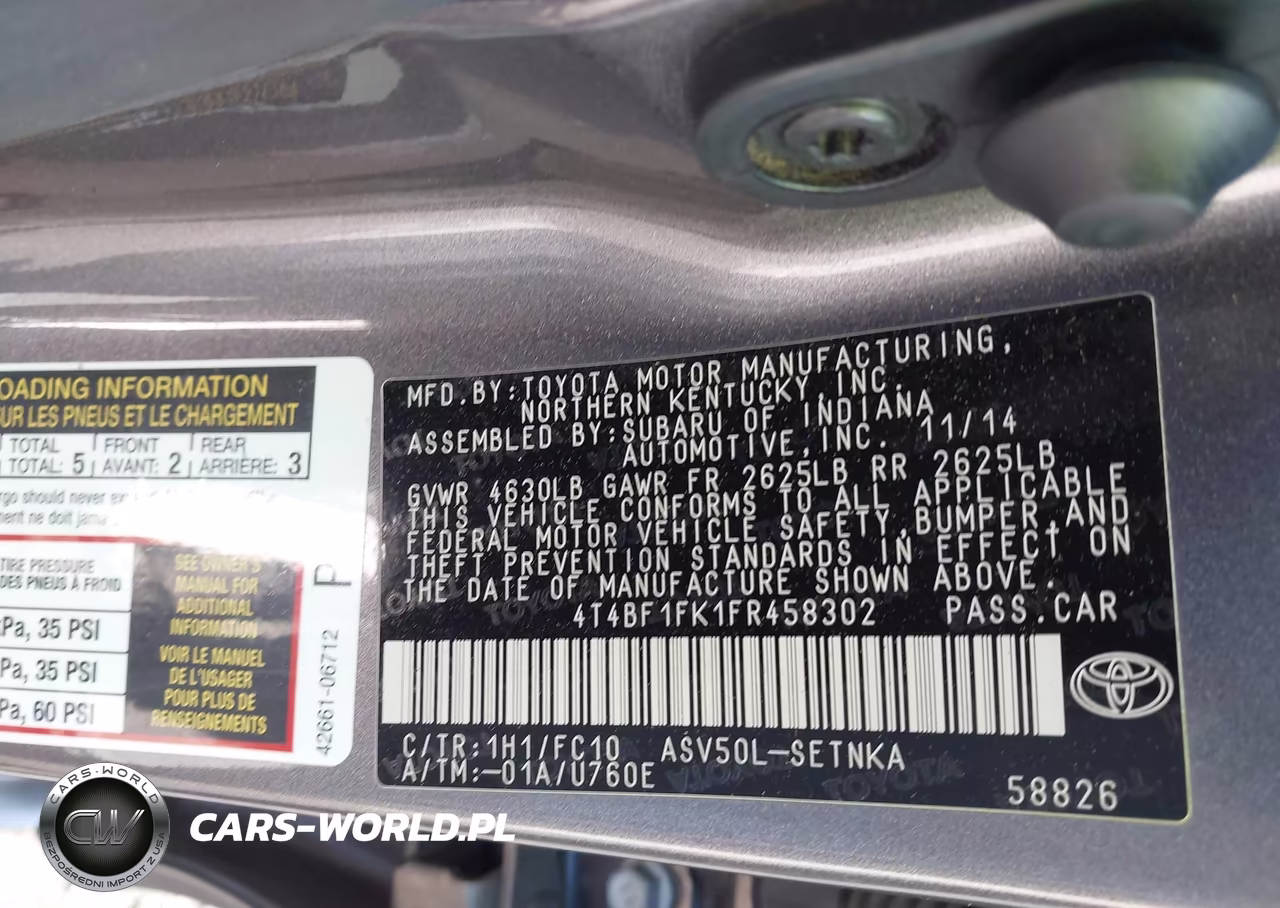 2015 Toyota Camry Le VIN:4T4BF1FK1FR458302 - 9