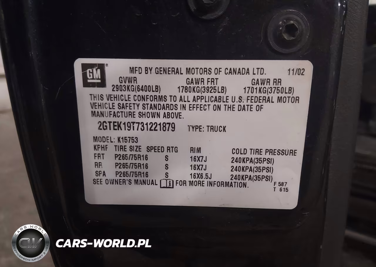 2003 GMC Sierra 1500 Sle VIN:2GTEK19T731221879 - 9