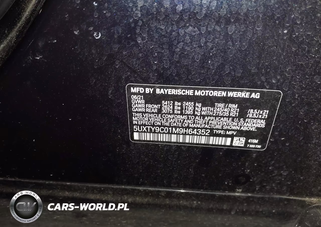 2021 BMW X3 M40I VIN:5UXTY9C01M9H64352 - 9
