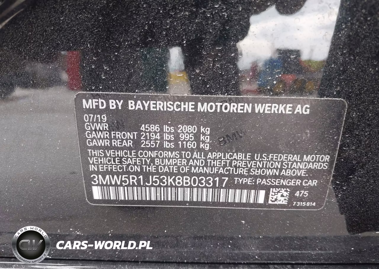 2019 BMW 330I VIN:3MW5R1J53K8B03317 - 9