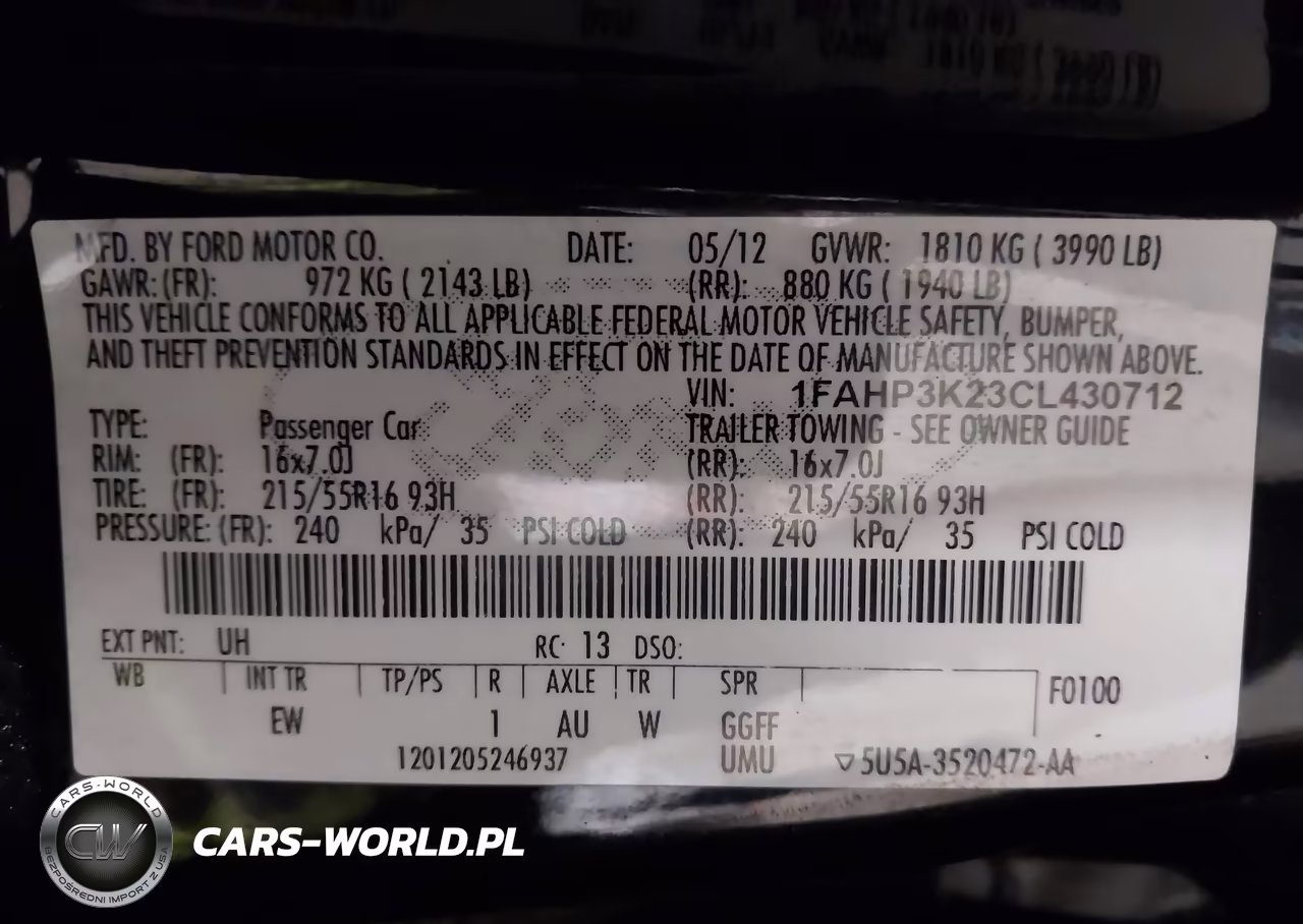 2012 Ford Focus Se VIN:1FAHP3K23CL430712 - 9