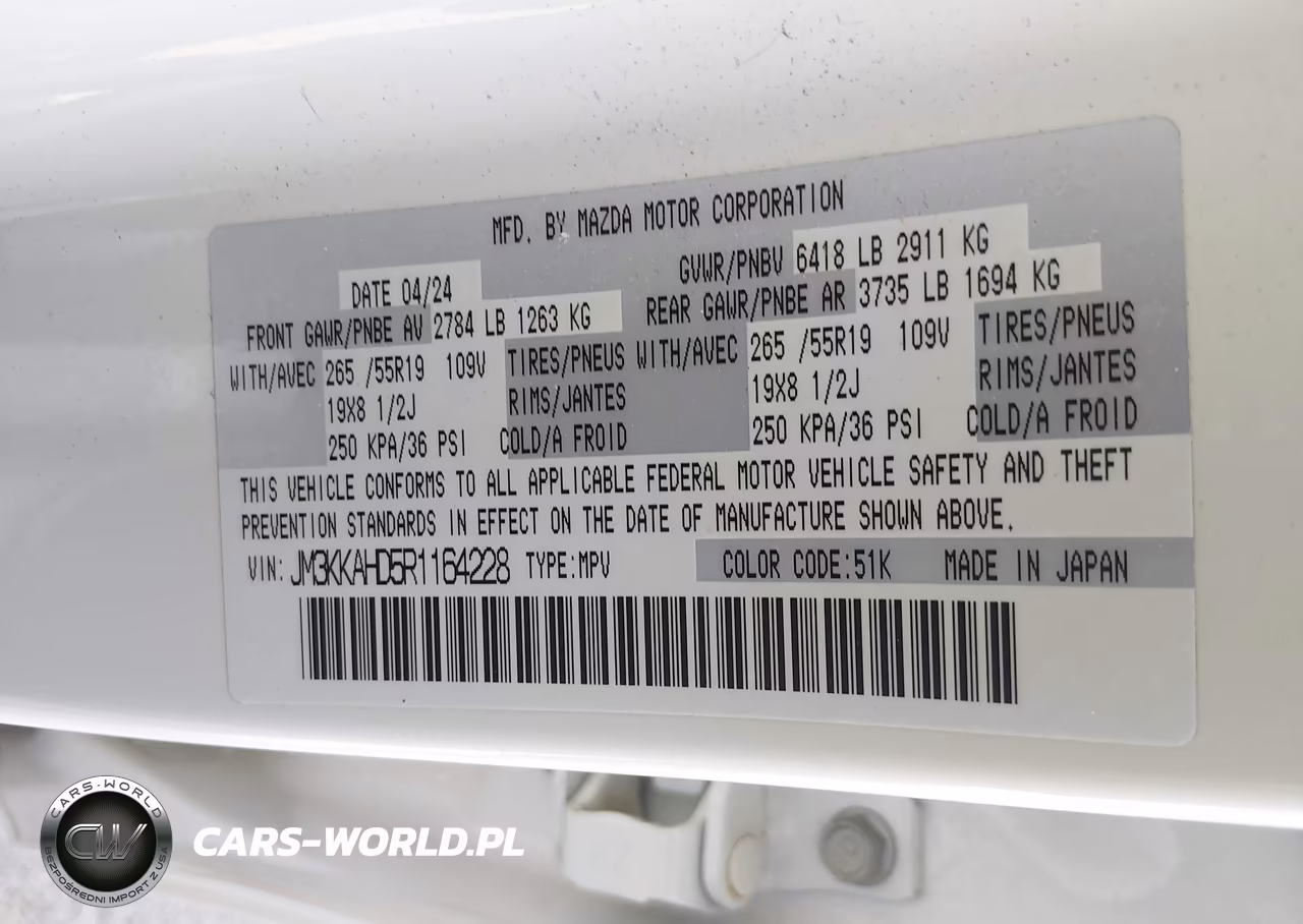 2024 Mazda Cx-90 3.3 Turbo Select VIN:JM3KKAHD5R1164228 - 9