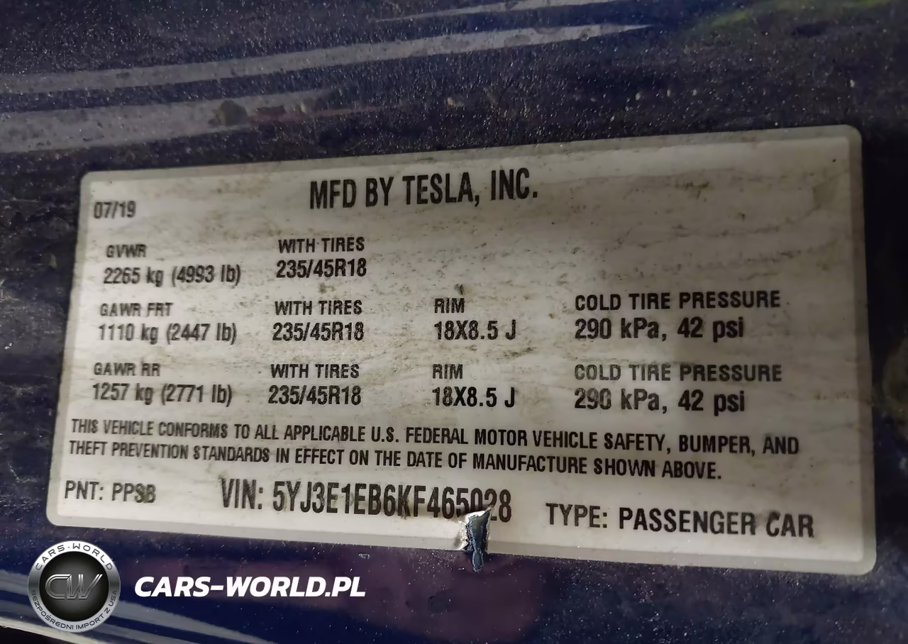 2019 Tesla Model 3 Long Range-Performance VIN:5YJ3E1EB6KF465028 - 9